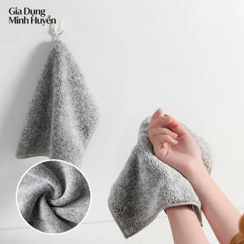 Bộ 50 khăn lau sợi than tre 20x20cm siêu thấm, kháng khuẩn, đa năng cho bếp và nhà cửa