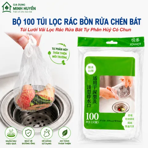 [Combo 5 - 10] Bịch túi lọc rác bồn rửa bát chén - Túi lưới vải lọc rác tự phân hủy có chun