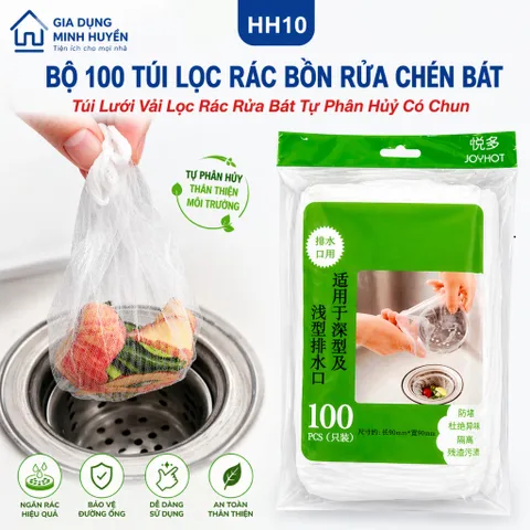 [Combo 5 - 10] Bịch túi lọc rác bồn rửa bát chén - Túi lưới vải lọc rác tự phân hủy có chun