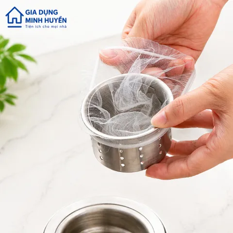[Combo 5 - 10] Bịch túi lọc rác bồn rửa bát chén - Túi lưới vải lọc rác tự phân hủy có chun