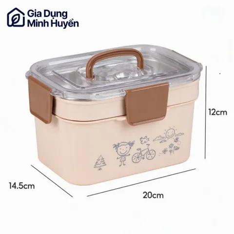 Hộp đựng thực phẩm inox 304 2 tầng giữ nhiệt chống tràn, an toàn cho cơm văn phòng và mang đi