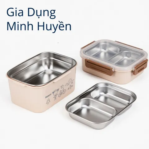 Hộp đựng thực phẩm inox 304 2 tầng giữ nhiệt chống tràn, an toàn cho cơm văn phòng và mang đi