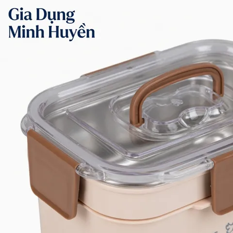 Hộp đựng thực phẩm inox 304 2 tầng giữ nhiệt chống tràn, an toàn cho cơm văn phòng và mang đi