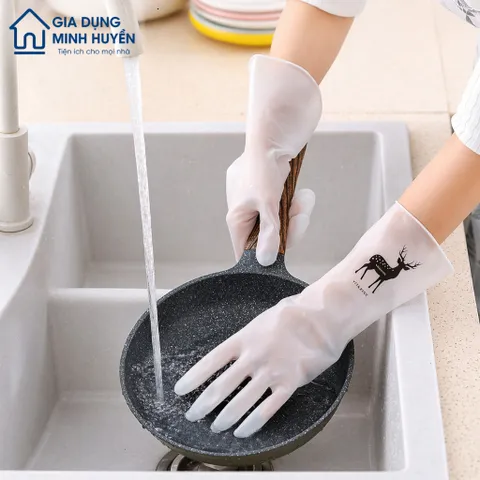 Găng Tay Rửa Chén Cao Su Con Hươu Chống Thấm Nước | Găng Tay Gia Dụng Dẻo Dai, Bền Đẹp, Bảo Vệ Da Tay Khi Lau Dọn