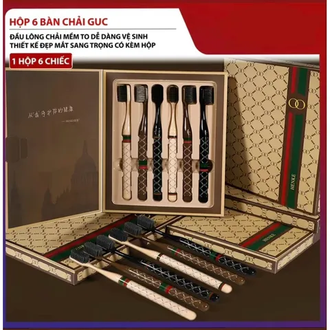 Bộ 6 Bàn Chải Đánh Răng Lông Mềm LUXURY G.C Sang Trọng - Vỉ Bàn Chải Đánh Răng Bảo Vệ Răng Miệng