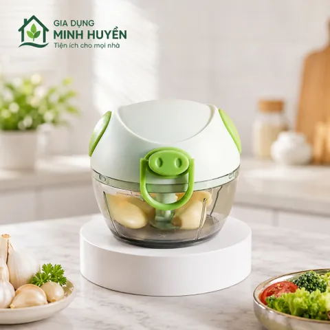 Máy Xay Tỏi Ớt Mini Đa Năng 3 Lưỡi Dao Kéo Tay - Xay Rau Củ Quả Nhanh Chóng Tiện Lợi Sạch Sẽ
