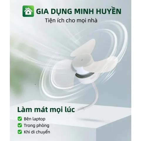 Quạt Cầm Tay Mùa Hè Ngoài Trời Và Du Lịch Đầu Cắm USB Làm Mát Im Lặng Không Dây Mini