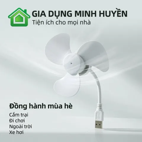 Quạt Cầm Tay Mùa Hè Ngoài Trời Và Du Lịch Đầu Cắm USB Làm Mát Im Lặng Không Dây Mini