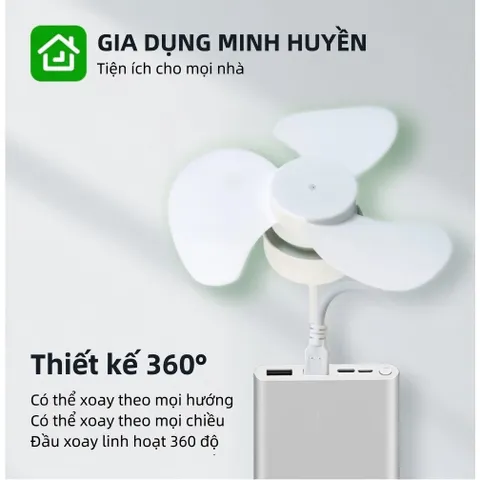Quạt Cầm Tay Mùa Hè Ngoài Trời Và Du Lịch Đầu Cắm USB Làm Mát Im Lặng Không Dây Mini