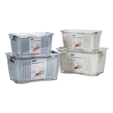 [Combo] 2 Hộp Đựng Thực Phẩm 2 Lớp Hokori Việt Nhật, Đựng Đồ Tủ Lạnh Tiện Lợi Gọn Gàng Sạch Sẽ
