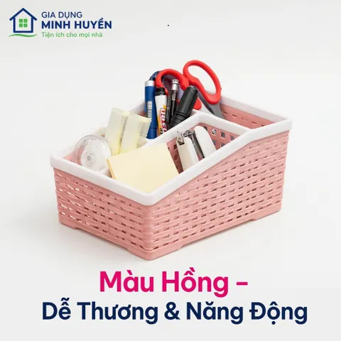 Khay Nhựa 4 Ngăn Tiện Lợi Size To – Hộp Đựng Mỹ Phẩm, Văn Phòng, Đồ Gia Dụng Gọn Gàng, Nhựa PP Bền Đẹp