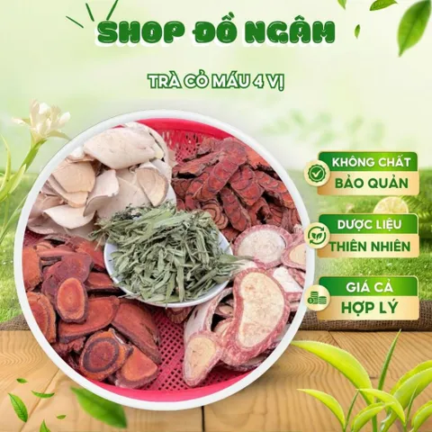 Trà cỏ máu 4 vị, Dược liệu thiên nhiên bổ huyết mát gan hỗ trợ tiêu hóa ngủ ngon sức khỏe
