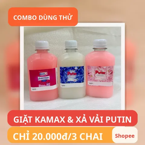 Combo Dùng Thử 3 Chai 230ml–Nước Giặt Kamax & Xả Vải Putin (Rosie + Enchanter) – Giặt Sạch, Thơm Lâu
