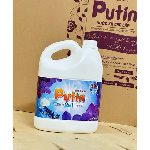 Nước Giặt Xả Putin 2in1 Can 3.5kg Hương Ngàn Hoa Thơm Lâu Sạch Sâu Khử Mùi⁠ Mạnh