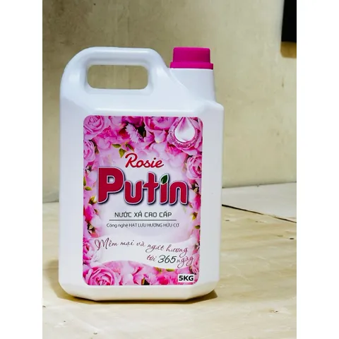 Nước Xả Vải 5kg Putin Rosie - Thơm Lâu, Khử Mùi Mạnh, Mềm Vải, Dùng thử Giá Tốt (Bán Chạy Nhất)