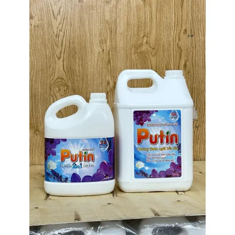 Nước Giặt Xả Putin 2in1 Can 3.5kg Hương Ngàn Hoa Thơm Lâu Sạch Sâu Khử Mùi⁠ Mạnh