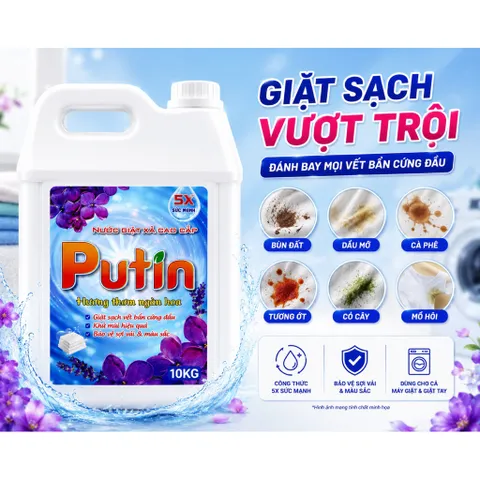 Nước Giặt Xả 2in1 Putin Ngàn Hoa 3.5KG 10KG Thơm Lâu Khử Mùi Giặt Sạch Quần Áo Tiết Kiệm