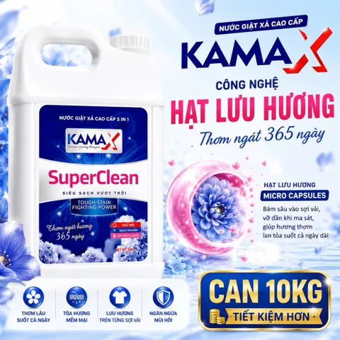 Nước Giặt Xả 5in1 Kamax 5Kg Thơm Lâu Giặt Sạch Khử Mùi Hương Nước Hoa Cho Gia Đình Tiệm Giặt