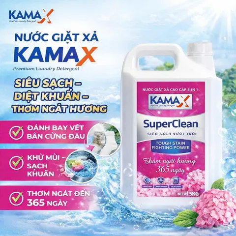 Nước giặt công nghệ hạt lưu hương Kamax 5 in 1