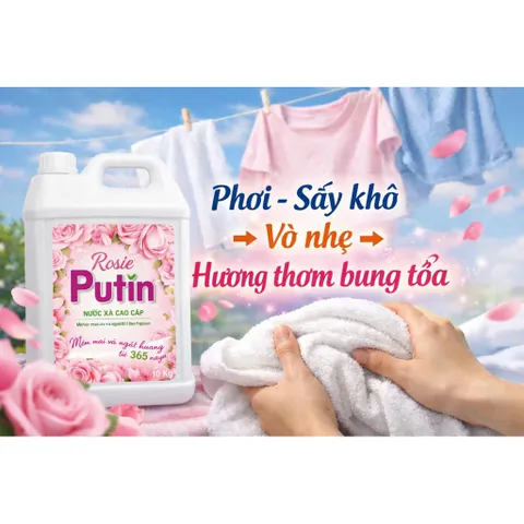 Nước xả Vải Putin Công nghệ hạt lưu hương lưu giữ hương thơm lâu sau sấy