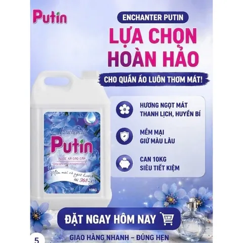 Nước xả vải Putin Huyền Bí 10KG Lưu Hương Sau Phơi Sấy Tiết Kiệm Cho Gia Đình & Tiệm Giặt