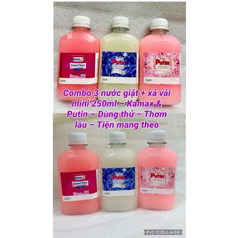 Combo 2 mẫu dùng thử Nước giặt,nước xả kamax putin 250ml