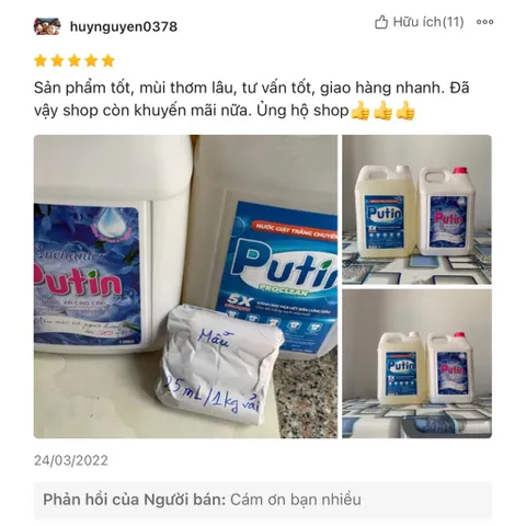 Nước xả Vải Putin Công nghệ hạt lưu hương lưu giữ hương thơm lâu sau sấy
