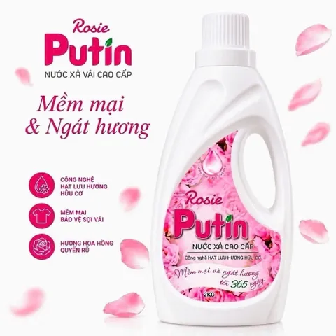 Combo 2 chai 2kg xả vải Putin công nghệ hạt lưu hương đậm đặc