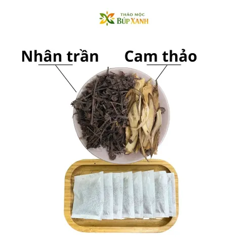 Trà nhân trần cam thảo 60 túi lọc thanh nhiệt, lợi mật thương hiệu Thảo mộc Búp xanh
