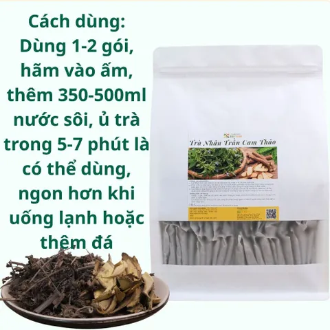 Trà nhân trần cam thảo 60 túi lọc thanh nhiệt, lợi mật thương hiệu Thảo mộc Búp xanh