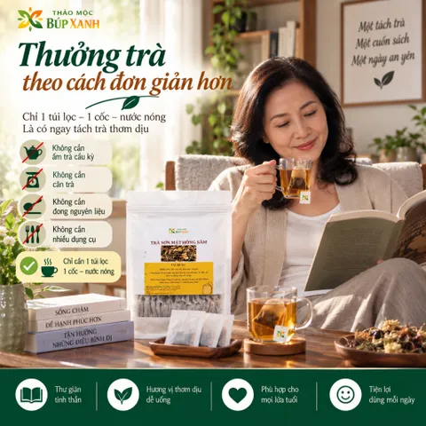 Trà Sơn Mật Hồng Sâm loại 1 pha trà hằng ngày, thơm mát, thanh nhiệt, ngủ ngon Thảo Mộc Búp Xanh