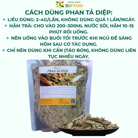 Phan Tả Diệp Sấy Khô nhuận tràng, hỗ trợ giảm táo bón và thanh lọc đường ruột Thảo Mộc Búp Xanh