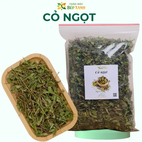 Cỏ Ngọt Sấy Khô Thảo Mộc Búp Xanh Túi 500gr giúp thay thế đường, hỗ trợ người tiểu đường