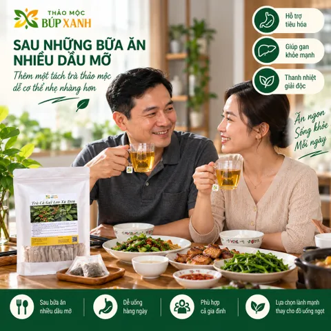 Trà Cà Gai Leo Xạ Đen Giải Độc Gan Túi Lọc Thảo mộc Búp Xanh giúp mát gan thanh nhiệt, giải rượu, hạ men gan