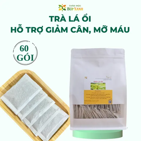 Trà Lá Ổi giảm cân kết hợp lá sen 60 gói túi lọc giảm mỡ máu, hỗ trợ giảm cân Thảo mộc Búp Xanh