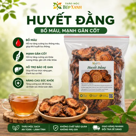 Huyết đằng, kê huyết đằng thái lát 1kg bổ huyết, hỗ trợ lưu thông máu, kích thích tiêu hóa Thảo Mộc Búp Xanh