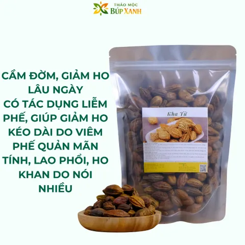 Quả Kha Tử Khô 1kg nguyên quả, kha tử ngậm ho, dùng nấu siro, hỗ trợ giảm đau họng khản tiếng Thảo Mộc Búp Xanh