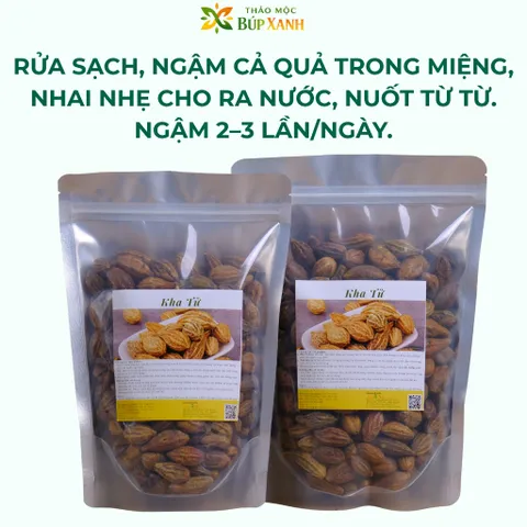 Quả Kha Tử Khô 1kg nguyên quả, kha tử ngậm ho, dùng nấu siro, hỗ trợ giảm đau họng khản tiếng Thảo Mộc Búp Xanh
