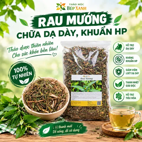 Trà Rau Mương Chữa Dạ Dày 1kg Thảo Mộc Búp Xanh hỗ trợ trào ngược dạ dày, khuẩn hp