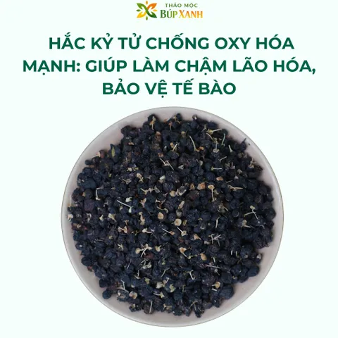 Hắc kỷ tử, kỷ tử đen 200g loại 1 nguyên chất chống oxy hóa cao, pha trà dưỡng nhan Thảo Mộc Búp Xanh