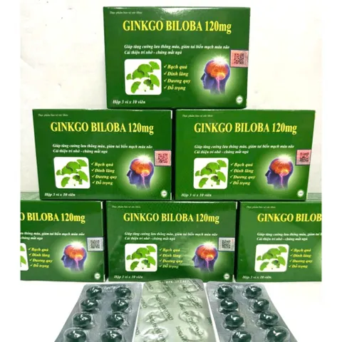 GINKGO biloba 120mg Cải thiện trí nhớ và chứng mất ngủ hoạt huyết dưỡng não, đau đầu chóng mặt, ngủ không ngon vien
