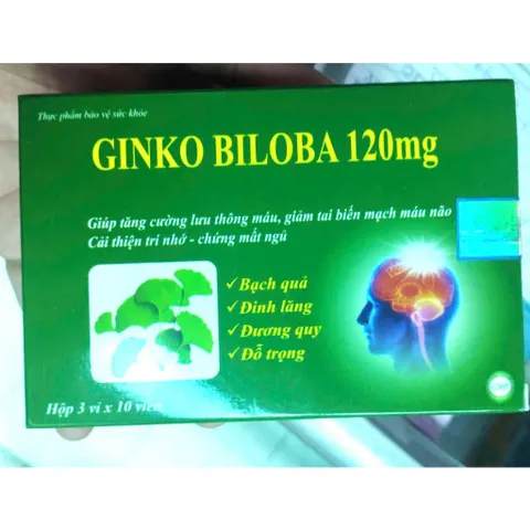 GINKGO biloba 120mg Cải thiện trí nhớ và chứng mất ngủ hoạt huyết dưỡng não, đau đầu chóng mặt, ngủ không ngon vien