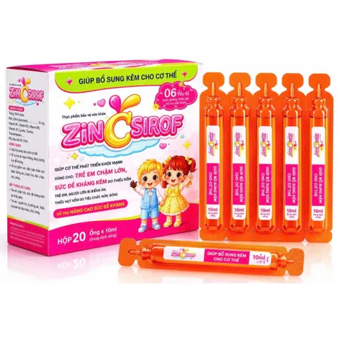 Zinc Sirof syrup bổ sung kẽm giúp bé ăn ngon ngủ tốt, tăng sức đề kháng bé thông minh, hỗ trợ kén ăn mil tui