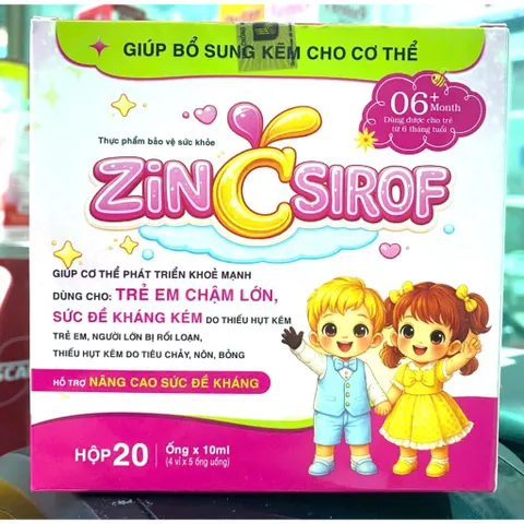 Zinc Sirof syrup bổ sung kẽm giúp bé ăn ngon ngủ tốt, tăng sức đề kháng bé thông minh, hỗ trợ kén ăn mil tui