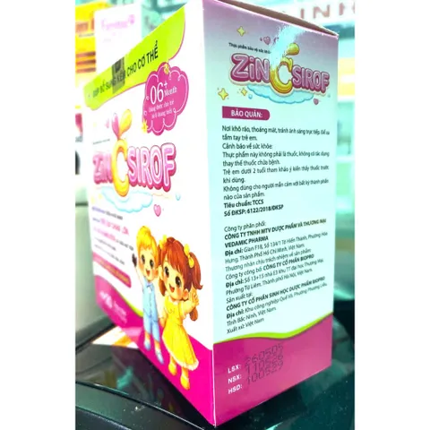 Zinc Sirof syrup bổ sung kẽm giúp bé ăn ngon ngủ tốt, tăng sức đề kháng bé thông minh, hỗ trợ kén ăn mil tui