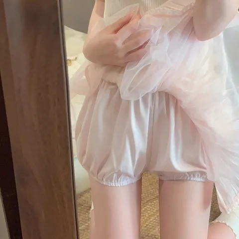 Chân Váy Voan Lưới Xếp Ly Ngắn Dáng Ballet Viền Ren Phong Cách Tiểu Thư Ngọt Ngào