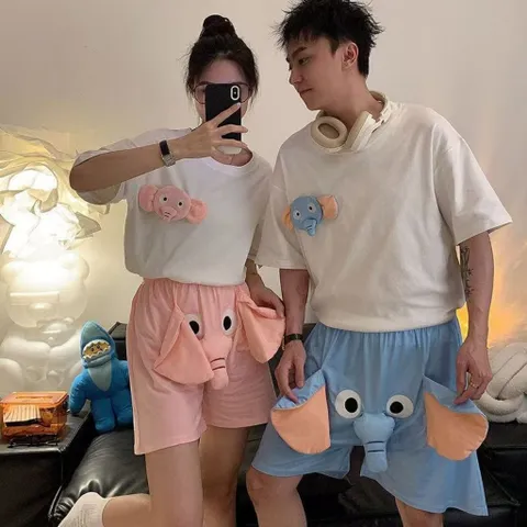 Quần đùi thun hình con voi, con lợn có còi bóp kêu ra tiếng ở vòi bông thú vị