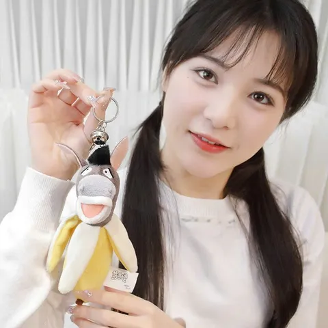 Gấu bông hình quả chuối và đầu con ngựa cười xấu hài hước. Đồ chơi thú nhồi bông con lừa và quả chuối mặt xấu (SẴN)