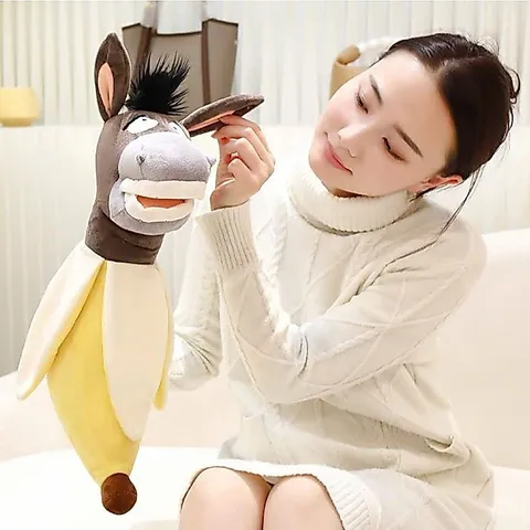 Gấu bông hình quả chuối và đầu con ngựa cười xấu hài hước. Đồ chơi thú nhồi bông con lừa và quả chuối mặt xấu (SẴN)