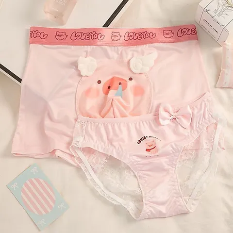 Quần lót đôi cho nam nữ in hình chú heo có cánh nổi dễ thương. Quần sịp nam nữ hình con lợn cute quà cho cặp đôi